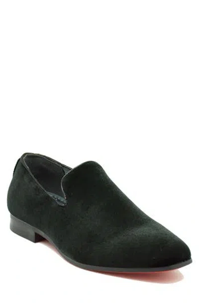 La Milano Alex Velvet Loafer In Black