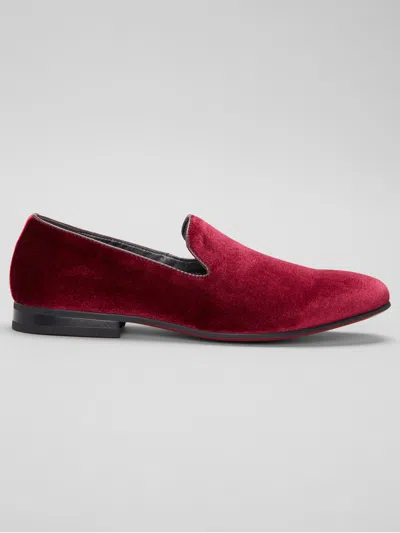 La Milano Alex Velvet Smoking Shoes Burgundy - Size: 13 D-width In Red
