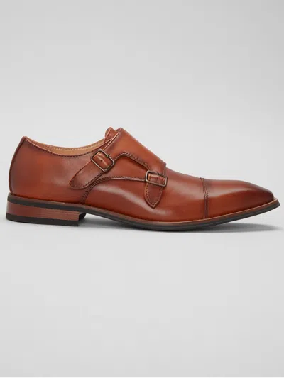 La Milano Clark Cap Toe Monk Strap Shoes Cognac - Size: 10.5 D-width In Brown