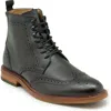 La Milano Dominic Brogue Combat Boot In Black