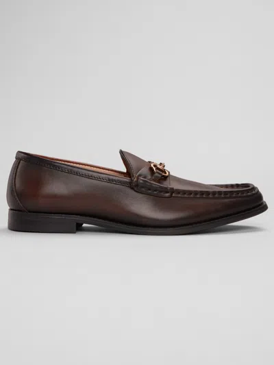 La Milano Galo Moc Toe Bit Loafers In Brown