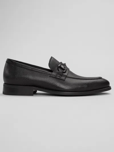 La Milano Garry Ii Moc Toe Bit Loafers In Black