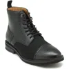 La Milano Questo Brogue Combat Boot In Black