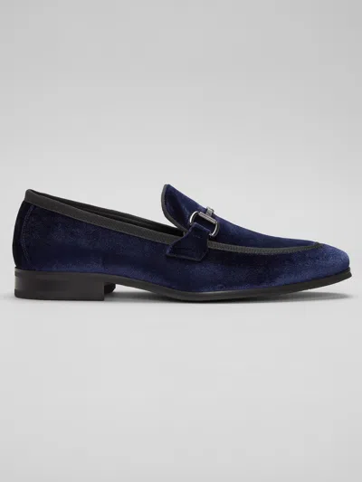 La Milano Volente Velvet Bit Loafers In Blue