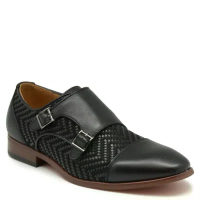 La Milano Wakefield Double Monk Strap Shoe In Black