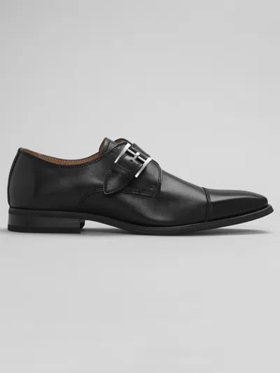 La Milano Willem Single Monk Strap Cap Toe Slip On Shoes In Black