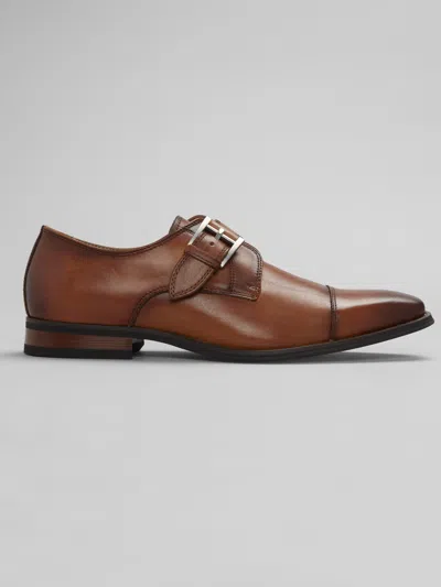La Milano Willem Single Monk Strap Cap Toe Slip On Shoes Cognac - Size: 13 D-width In Brown