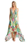 La Moda Clothing Abriana Halter Maxi Dress In Multi