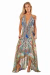 La Moda Clothing Avalon Halter Maxi Dress In Multi