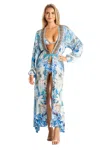 La Moda Clothing Cecily Wrap 2 Way Sleeve Maxi Dress In Multi
