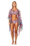 La Moda Clothing Dila Hi-low Kimono In Multi