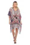 La Moda Clothing Women's Printed Lace Cover Up Caftan In Multi