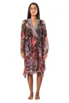 La Moda Clothing Estella Wrap 2 Way Sleeve Short Dress In Multi