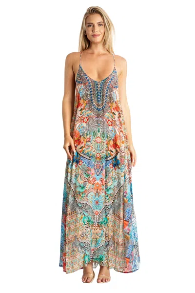 La Moda Clothing Estelle T-back Maxi Dress In Multi
