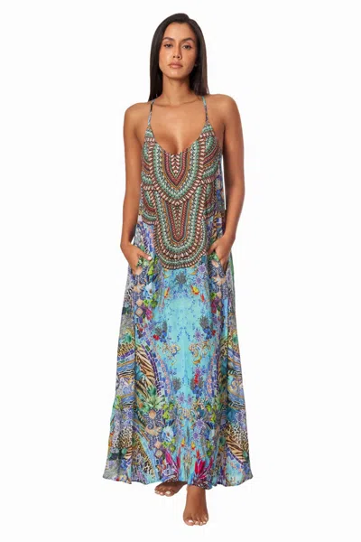La Moda Clothing Helena T-back Maxi Dress In Multi
