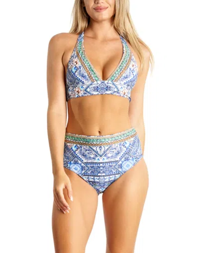 La Moda Clothing Hera Tribal Two Piece Bikini Set In Blue