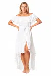 La Moda Clothing Irene Off Shoulder Ruffled High Low Dress In Multi