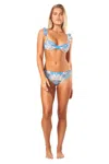 La Moda Clothing Jen Two Piece Bikini Set In Blue