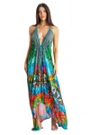 La Moda Clothing Kyree Halter Maxi Dress In Multi