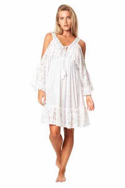 LA MODA CLOTHING LISA OPEN SHOULDER LACE MINI DRESS