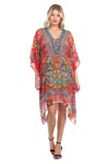 La Moda Clothing Louisa Short Kaftan In Multi