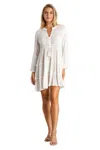 La Moda Clothing Women's Eyelet Tassel Cover Up Dress In Multi