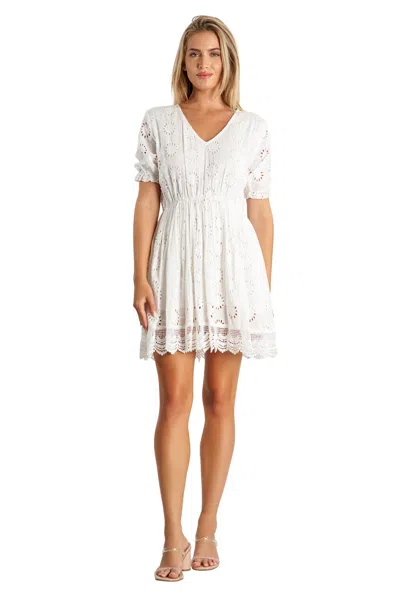 LA MODA CLOTHING MARIANNA WOMEN'S SLEEVLESS V-NECK DRESS