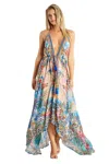 La Moda Clothing Mathi Halter Maxi Dress In Multi