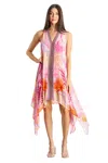 La Moda Clothing Maude Asymmetric Short Dress In Multi