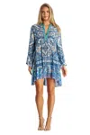 La Moda Clothing Mulett Short Collared Dress In Multi