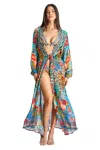 La Moda Clothing Nelly Wrap 2 Way Sleeve Maxi Dress In Multi