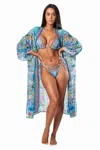 La Moda Clothing Nola Open Front Cape In Multi