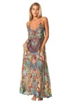 La Moda Clothing Power T-back Maxi Dress In Multi