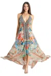 La Moda Clothing Ryland Halter Maxi Dress In Multi