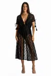 Shop La Moda Clothing Sicilia V-neck Tasseled Kimono Dress In Multi