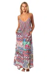 La Moda Clothing Spain T-back Maxi Dress In Multi
