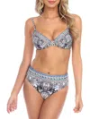 La Moda Clothing Women's 2-piece Animal Print Bikini Set In Clouded Leopard
