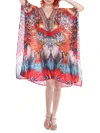 La Moda Clothing Women's Animal-print Kaftan Cover-up In Neutral