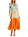 La Moda Clothing Women's Dip-dye Textured Cover-up Maxi Dress