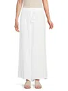 La Moda Clothing Women's Drawstring Cover-up Pants In White