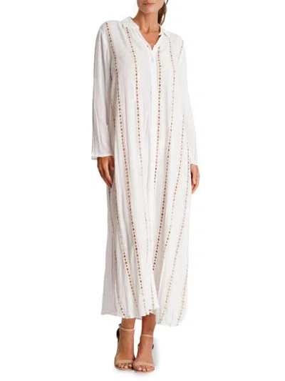 La Moda Clothing Women's Embroidered Cover-up Maxi Dress