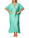 LA MODA CLOTHING WOMEN'S EMBROIDERED MAXI CAFTAN COVER UP