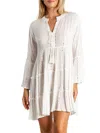 LA MODA CLOTHING WOMEN'S EYELET TASSEL COVER UP DRESS