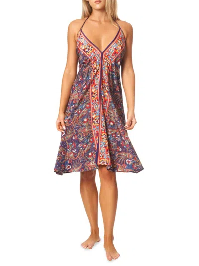 La Moda Clothing Women's Floral Paisley Halter Dress In Multi