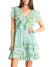 La Moda Clothing Women's Floral Ruffled Cover-up Minidress