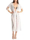 La Moda Clothing Joey V-neck Tasseled Kimono Dress In White