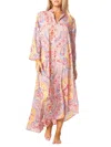 La Moda Clothing Women's Paisley Asymmetric Midi Dress In White Multi