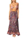 La Moda Clothing Women's Paisley Maxi Cover Up Skirt In Blue Multicolor