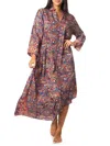 LA MODA CLOTHING WOMEN'S PAISLEY TUNIC MAXI DRESS