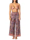 La Moda Clothing Women's Paisley Wide Leg Pants In Neutral